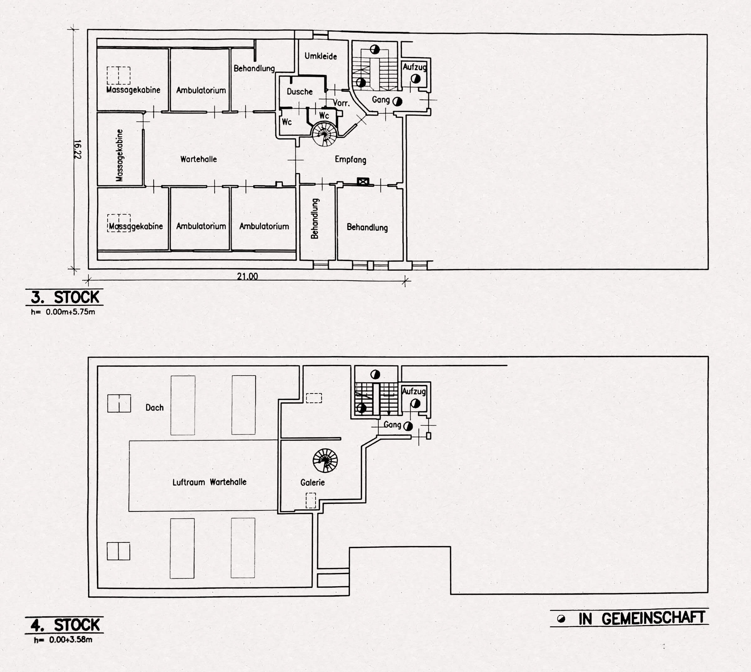 Plan (3. und 4. Stock) der Immobilie - Wohnung in Lana bei Meran (Südtirol)
